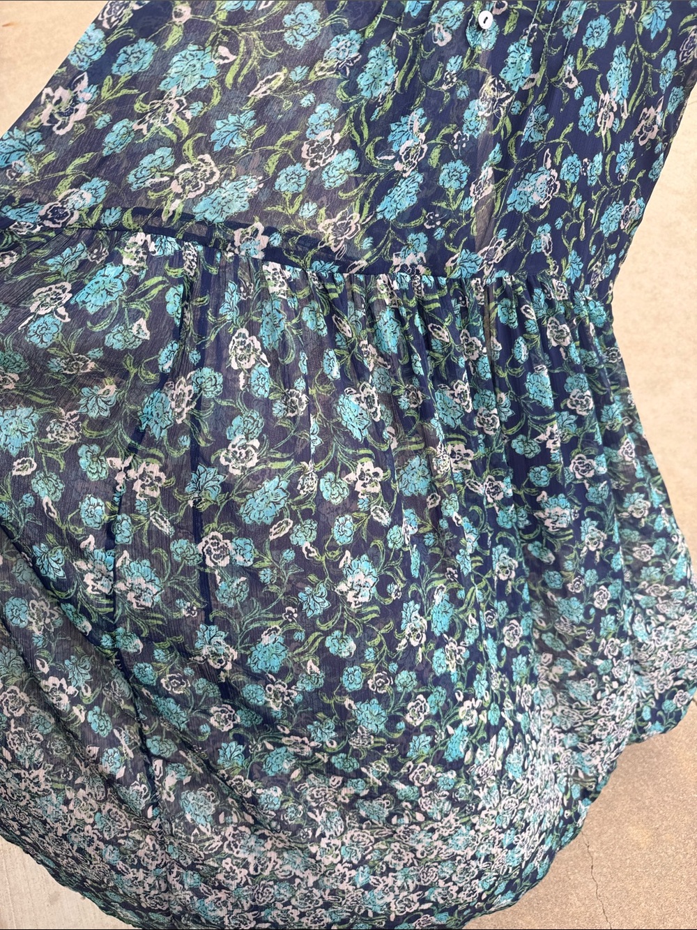 Free People Navy & Teal Floral Maxi Dress